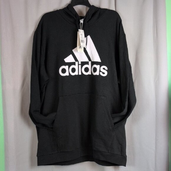 Adidas Men's Black Hoodie with White Logo - Picture 1 of 4